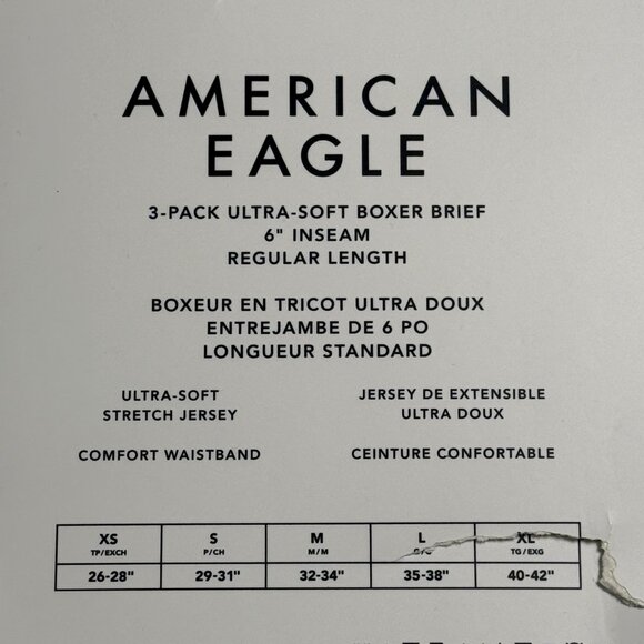 American Eagle 6” Ultra Soft Boxer Briefs Men Medium Underwear 3 Pack Black New - Picture 4 of 7